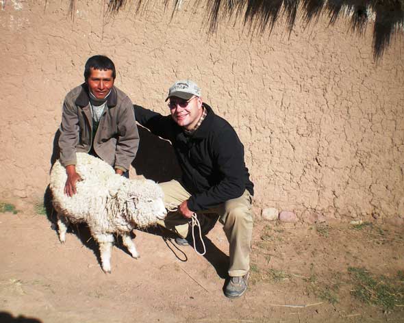 Brother Gregorio & I with a sheep the church gave me for an offering