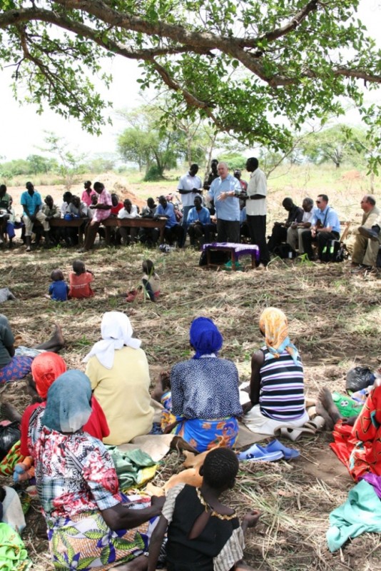 Service under the giant fig tree