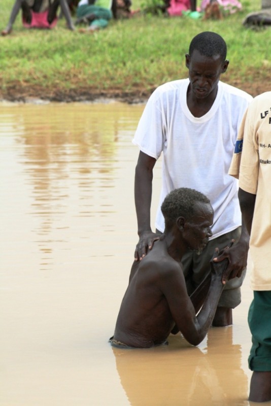 Eighty-four year old brother getting baptized